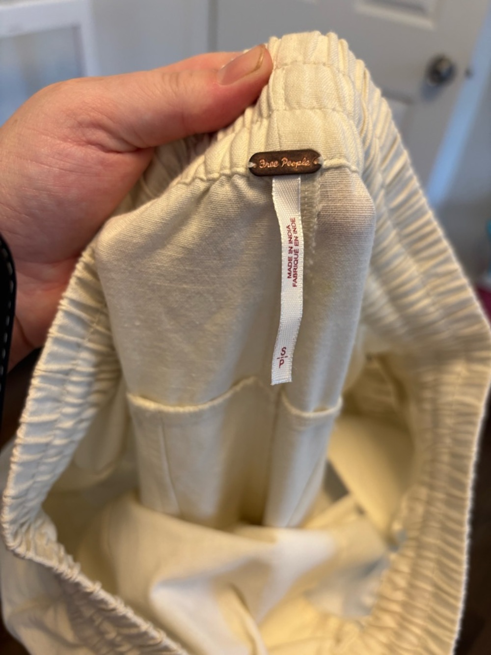 Free People Lex Embroidered Pull On Barrel Pants Ivory Size Small Linen Blend - Picture 13 of 14
